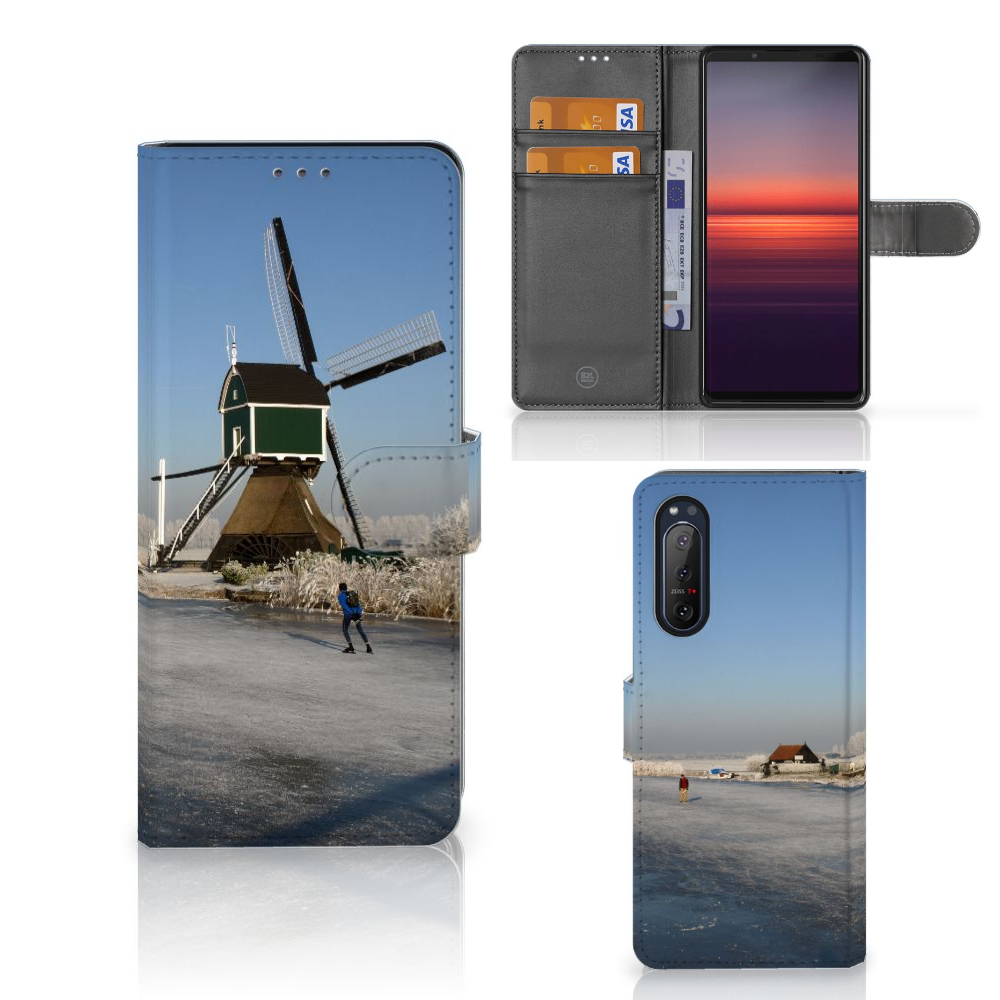 Sony Xperia 5II Flip Cover Schaatsers