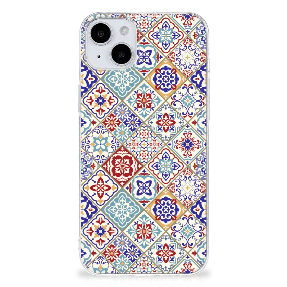 iPhone 15 TPU Siliconen Hoesje Tiles Color