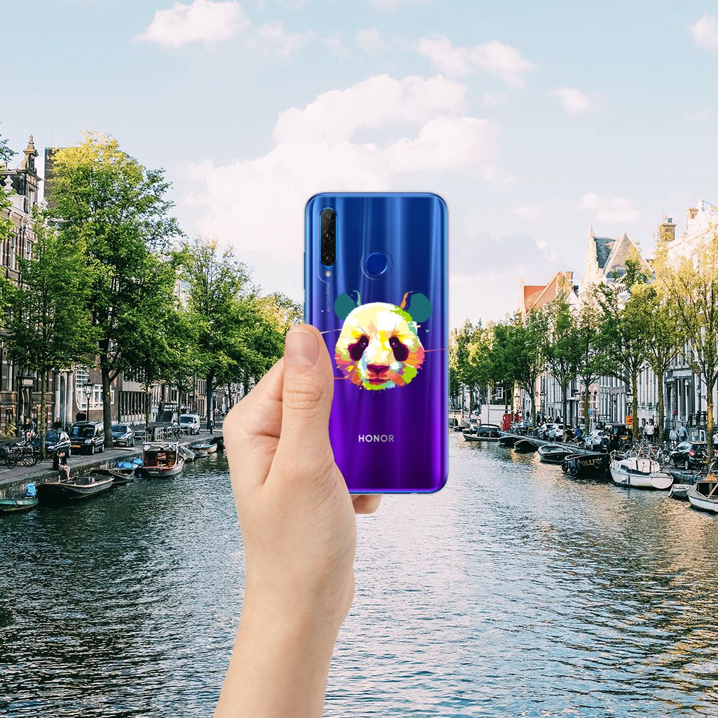 Honor 20 Lite Telefoonhoesje met Naam Panda Color