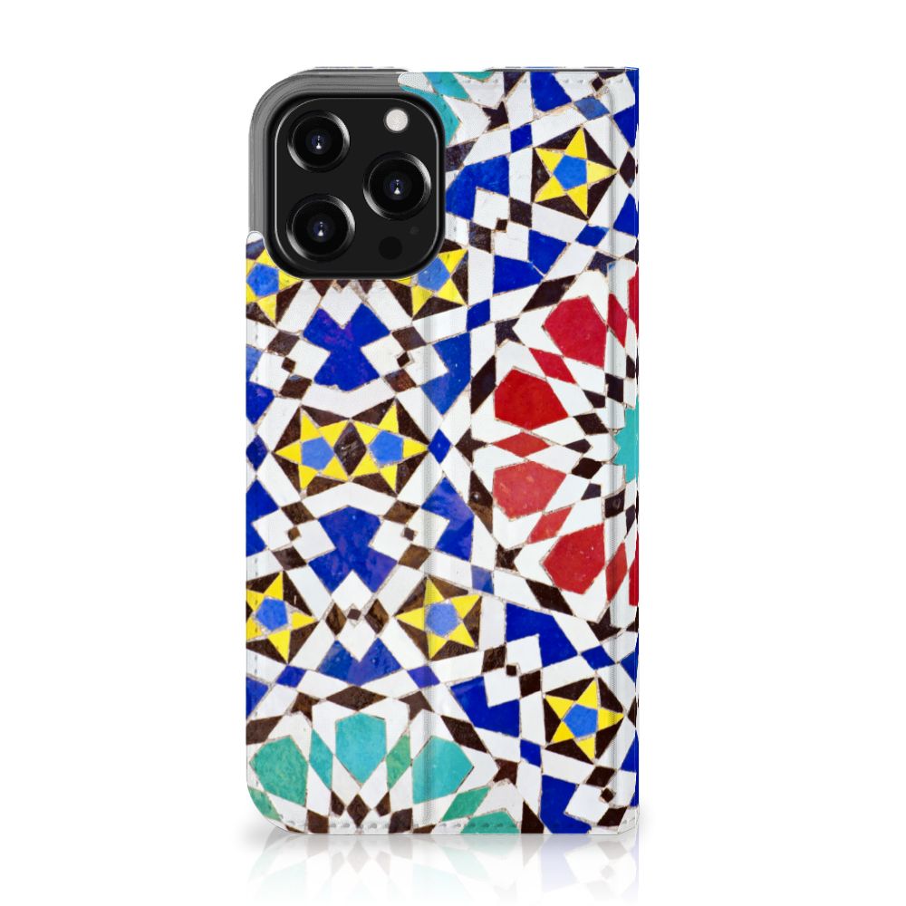 iPhone 13 Pro Max Standcase Mozaïek met kleurrijke patronen in mooi design 🎨