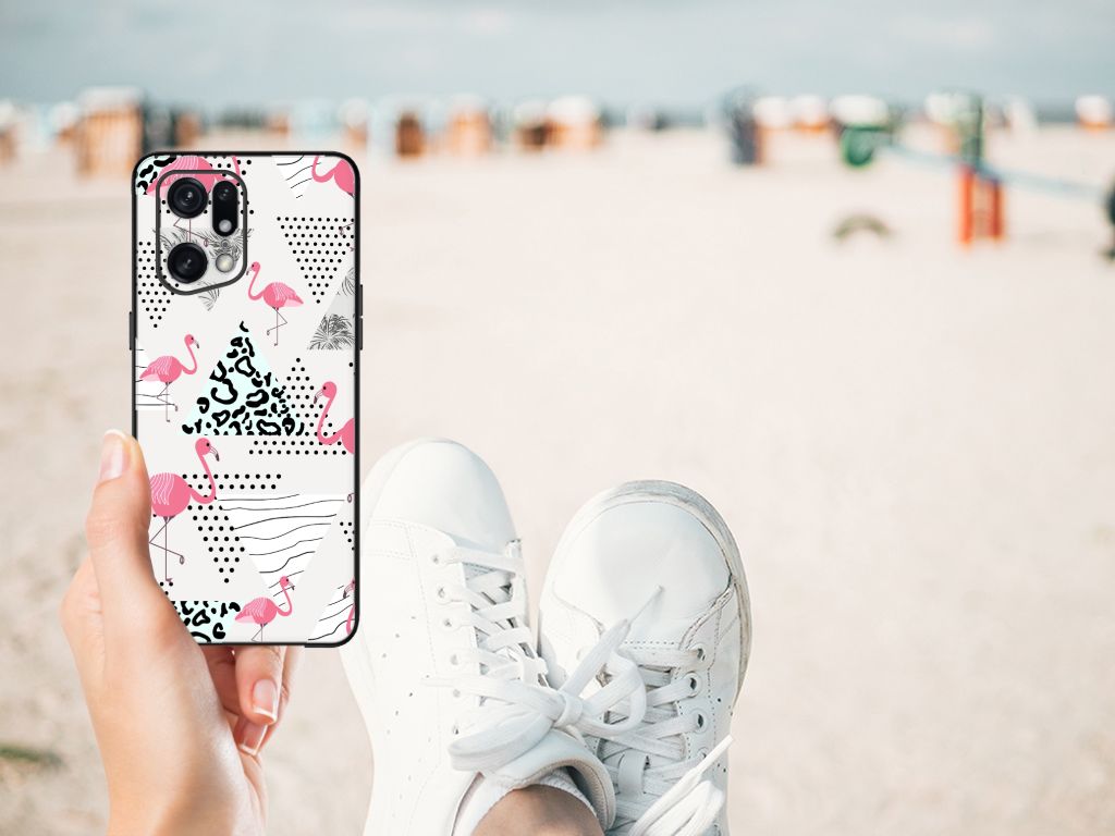 OPPO Find X5 Pro Dierenprint Telefoonhoesje Flamingo Triangle B2C Telecom