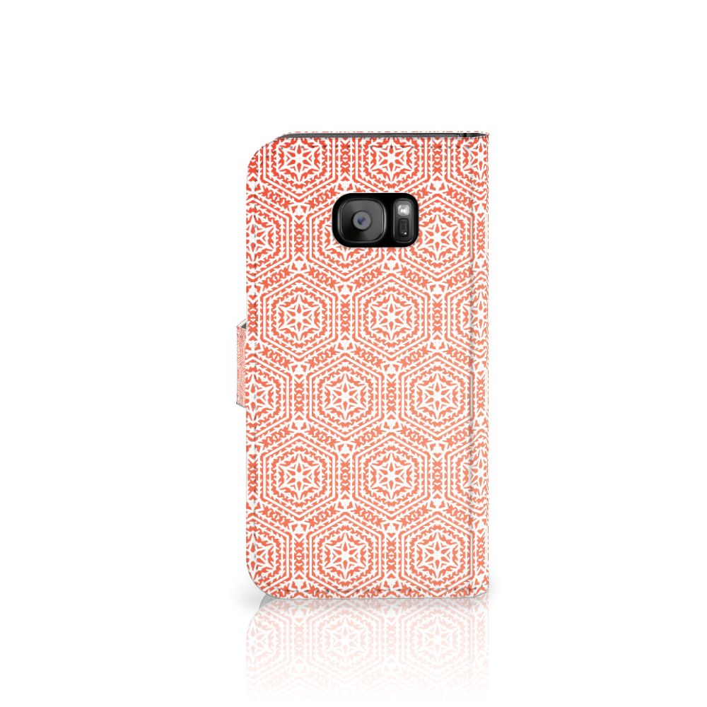 Samsung Galaxy S7 Edge Telefoon Hoesje Pattern Orange