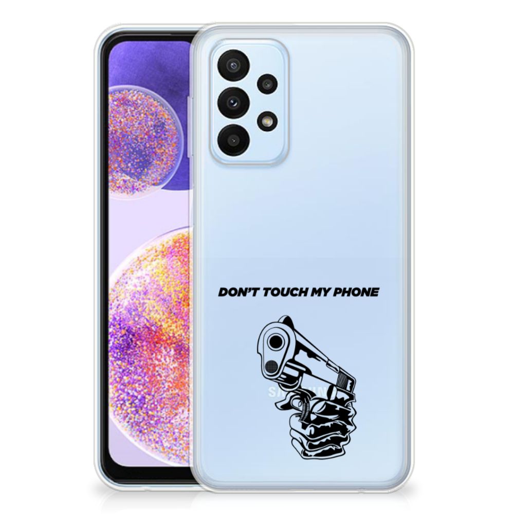 Samsung Galaxy A23 Silicone-hoesje Gun Don't Touch My Phone B2C Telecom