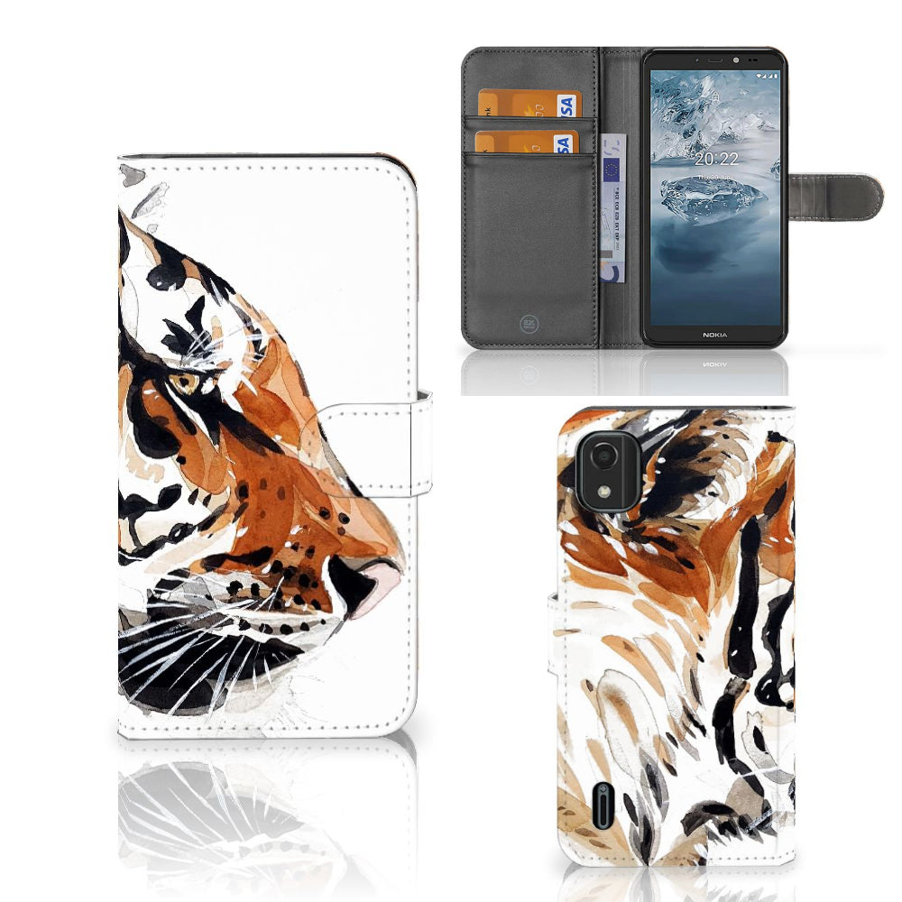 Hoesje Nokia C2 2nd Edition Watercolor Tiger