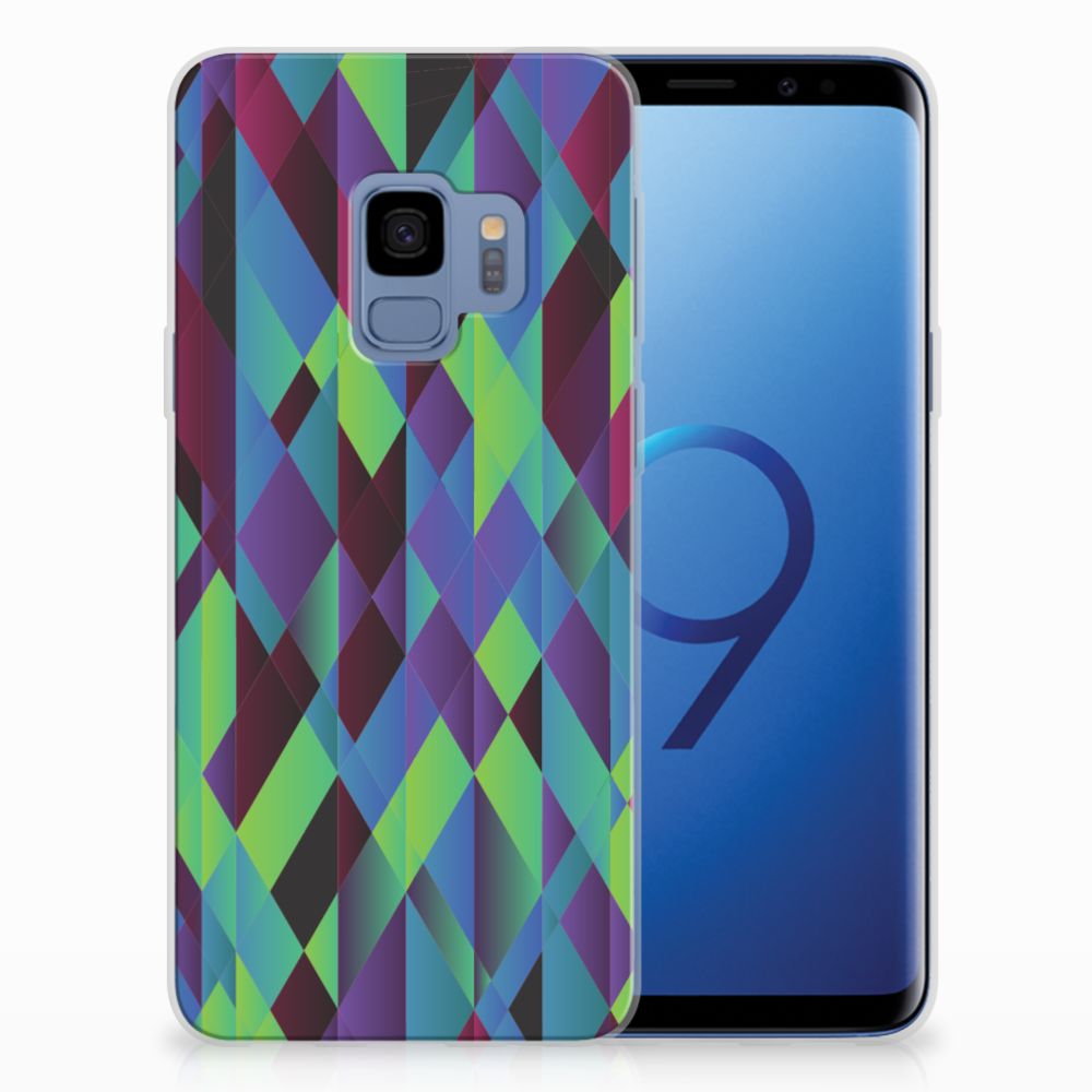 Samsung Galaxy S9 TPU Hoesje Abstract Green Blue