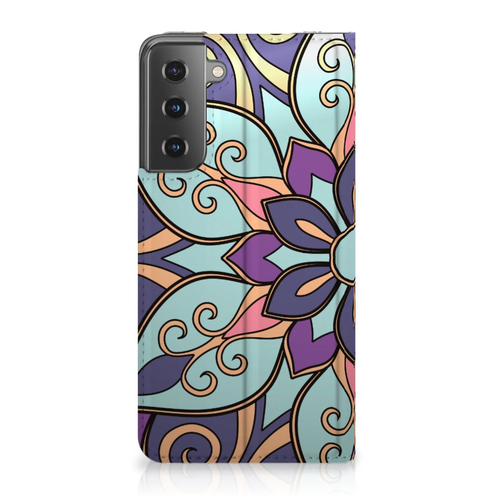 Samsung Galaxy S21 Smart Cover Purple Flower - B2C Telecom