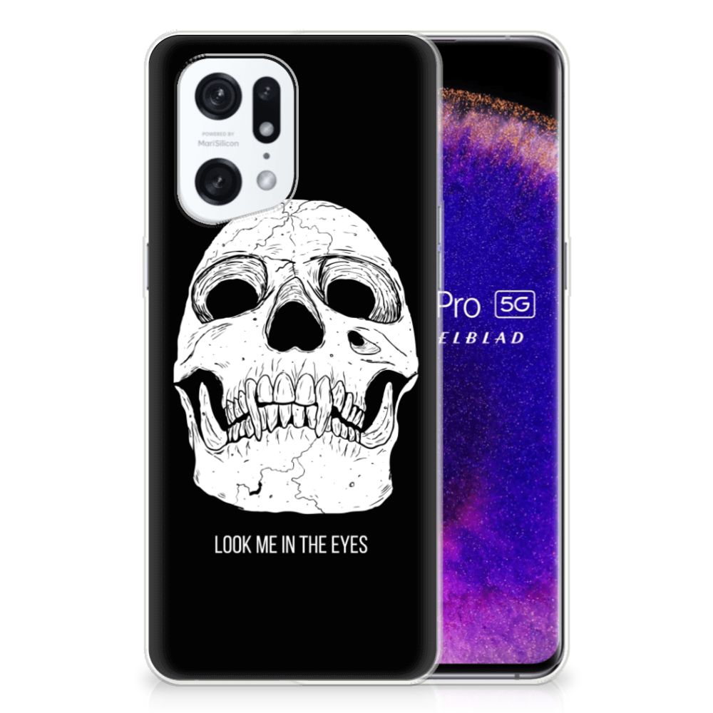 Silicone Back Case OPPO Find X5 Pro Skull Eyes