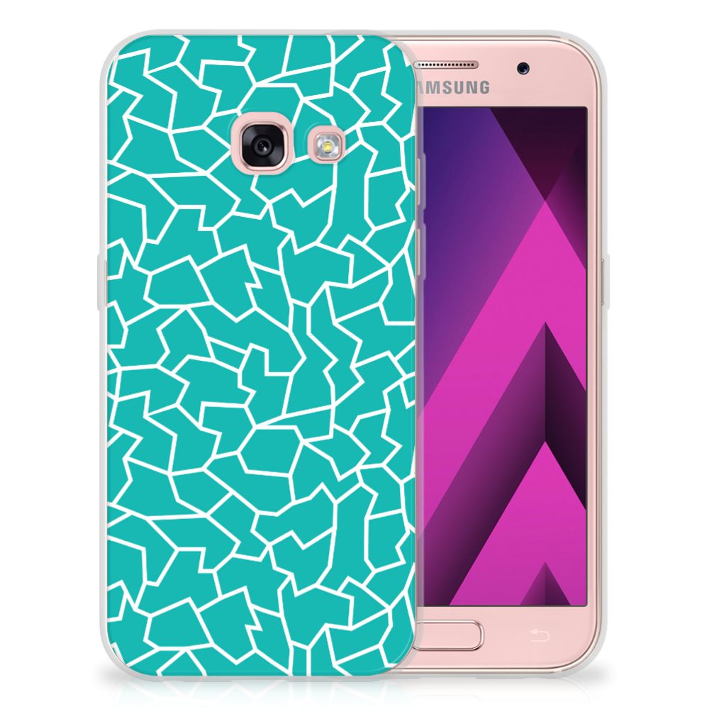 Samsung Galaxy A3 2017 Hoesje maken Cracks Blue