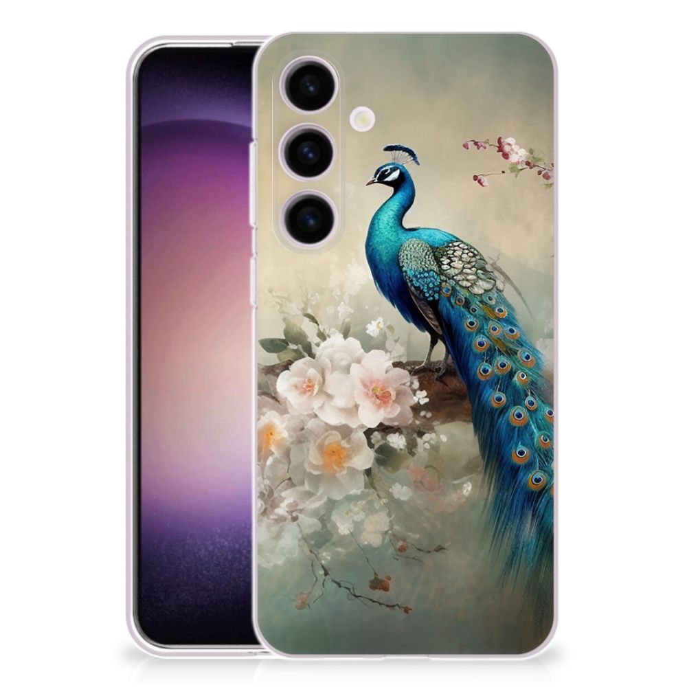 TPU Hoesje voor Samsung Galaxy S24 Vintage Pauwen