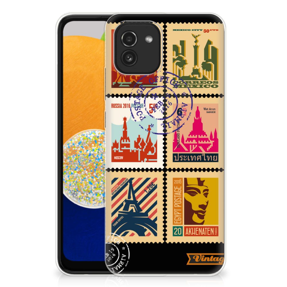 Samsung Galaxy A03 Siliconen Back Cover Postzegels B2C Telecom