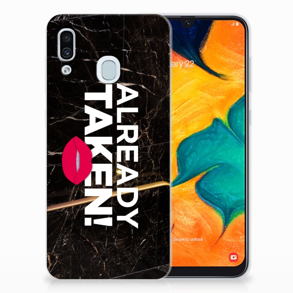 Samsung Galaxy A30 Siliconen hoesje met naam Already Taken Black