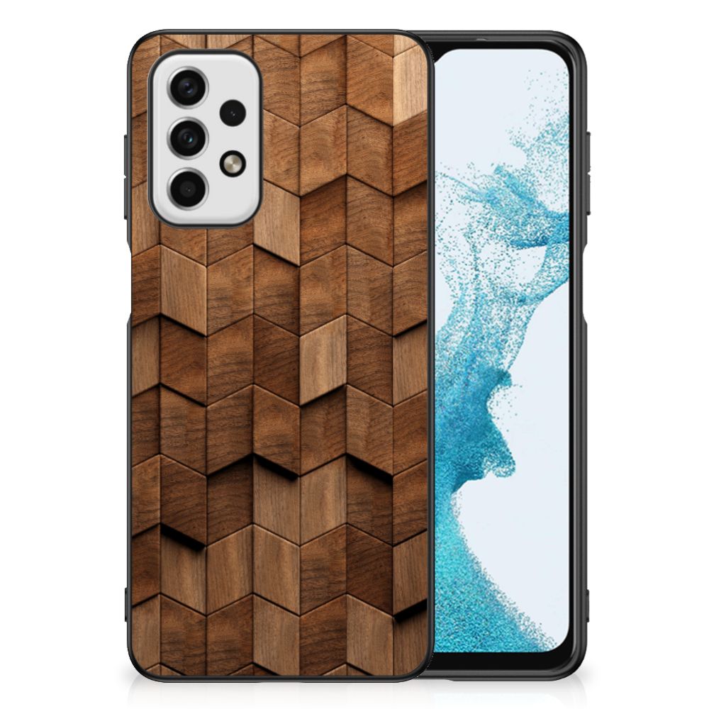 Houten Print Telefoonhoesje voor Samsung Galaxy A23 Wooden Cubes B2C Telecom