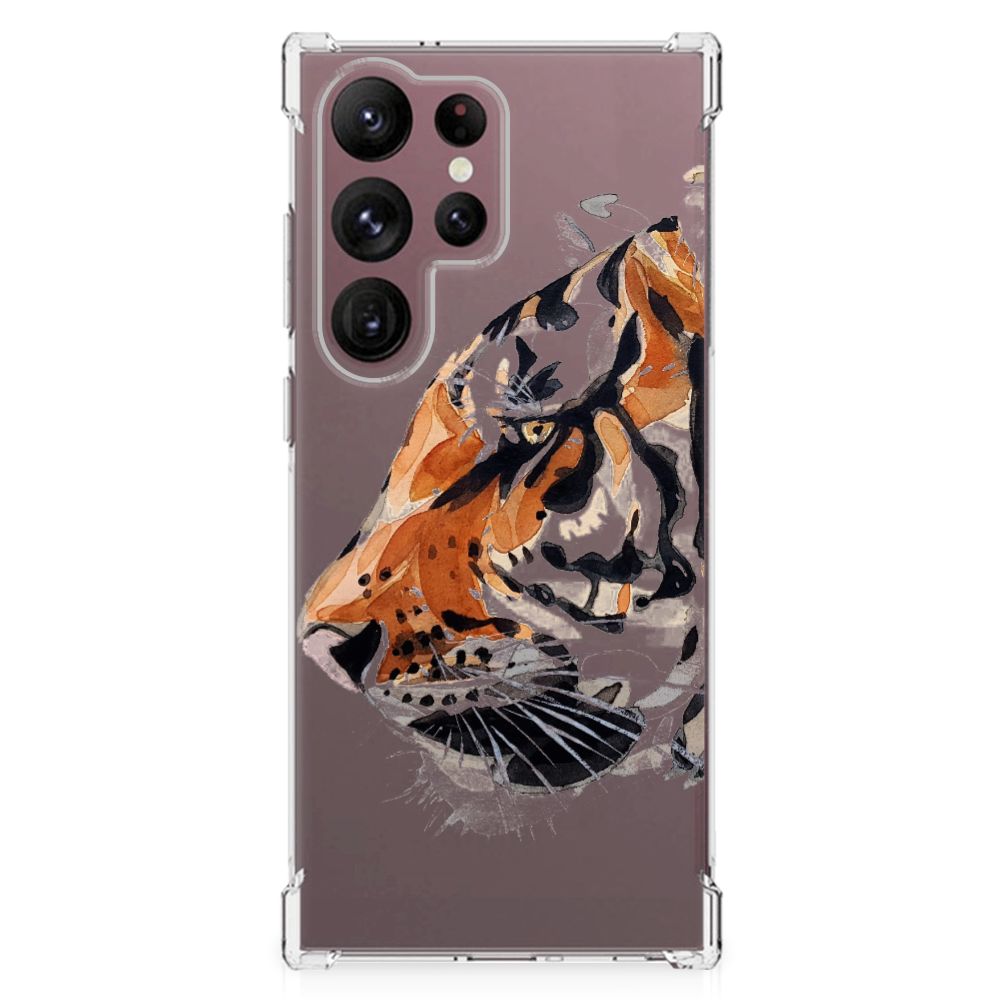 Back Cover Samsung Galaxy S23 Ultra Watercolor Tiger