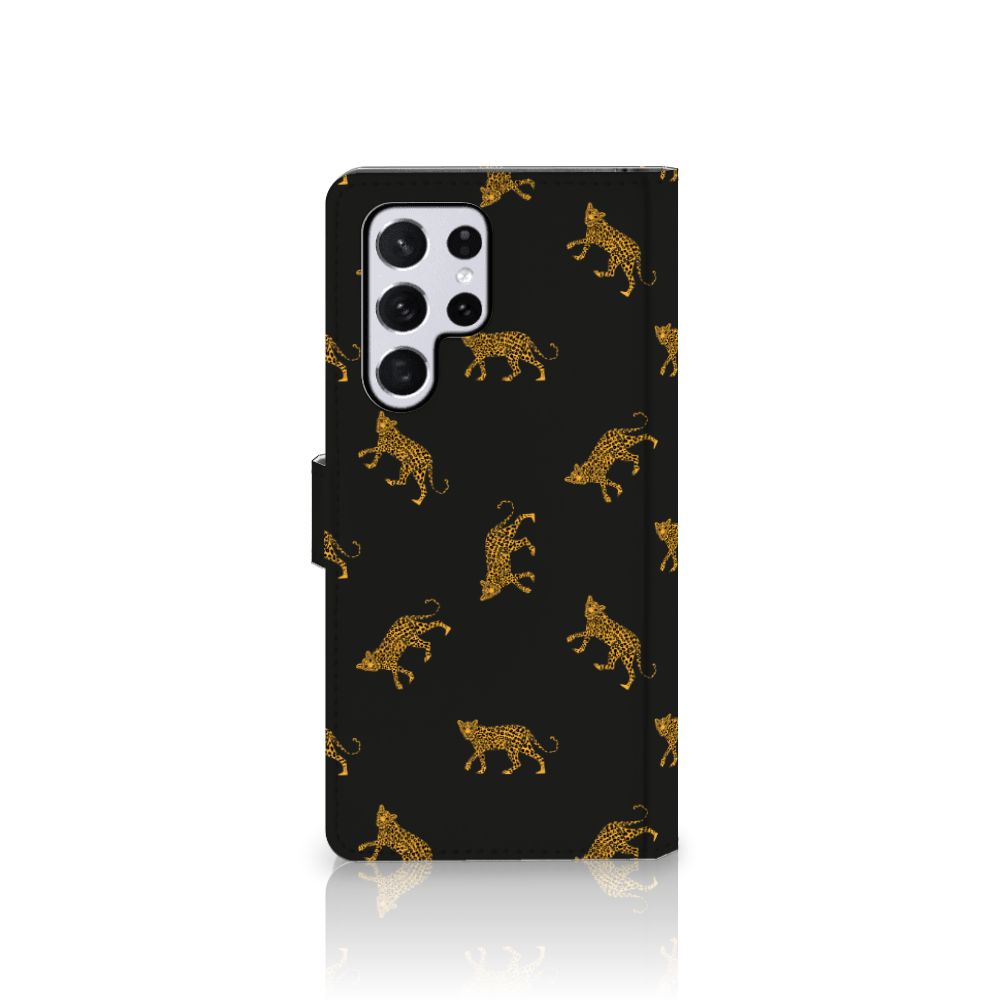 Telefoonhoesje met Pasjes voor Samsung Galaxy S22 Ultra Leopards