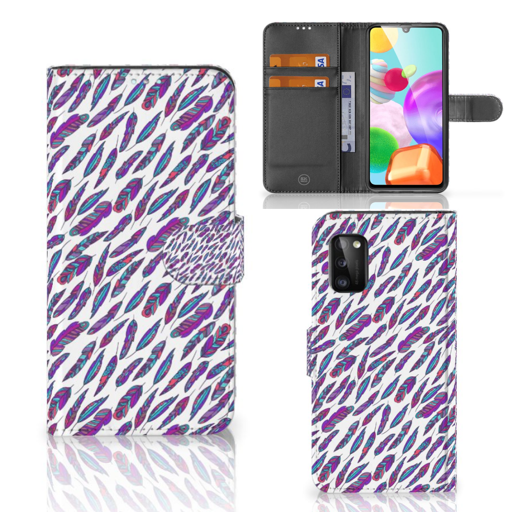 Samsung Galaxy A41 Telefoon Hoesje Feathers Color