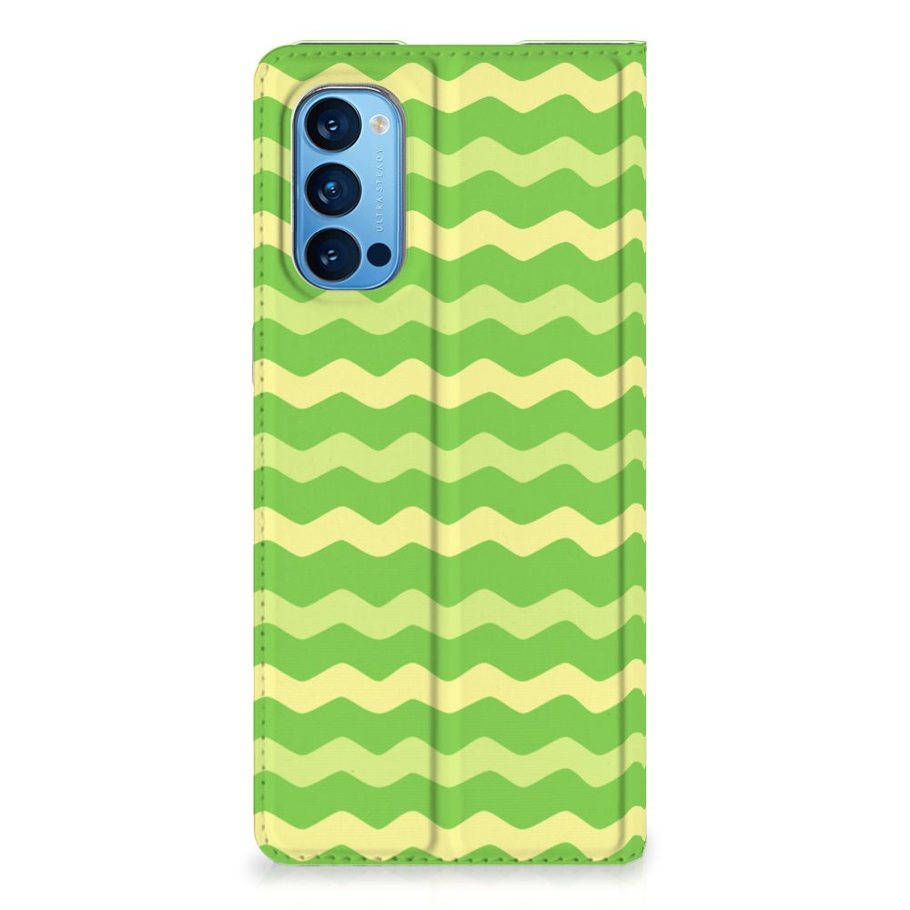 OPPO Reno4 Pro 5G Hoesje met Magneet Waves Green - B2C Telecom