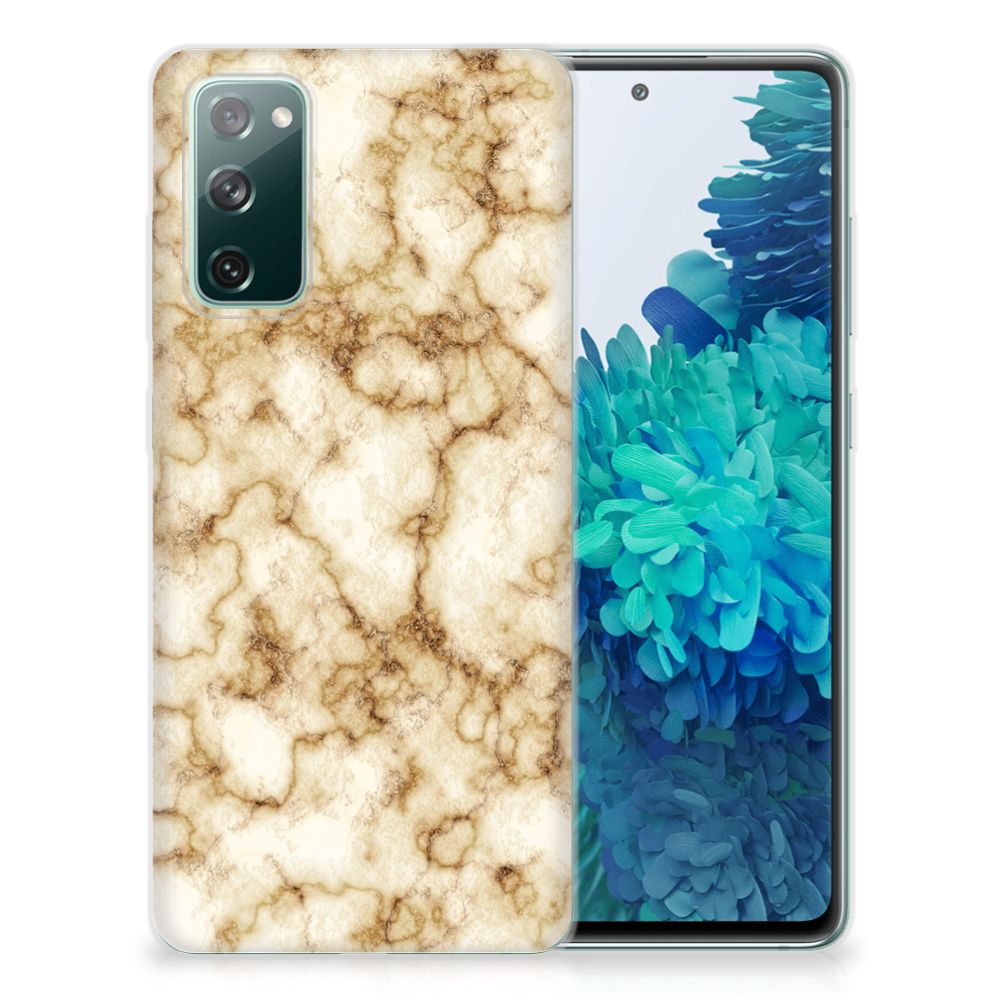 Samsung Galaxy S20 FE TPU Siliconen Hoesje Marmer Goud B2C Telecom
