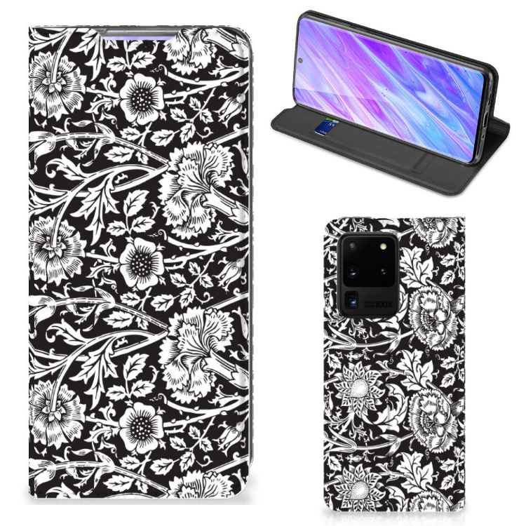 Samsung Galaxy S20 Ultra Smart Cover Black Flowers - B2C Telecom