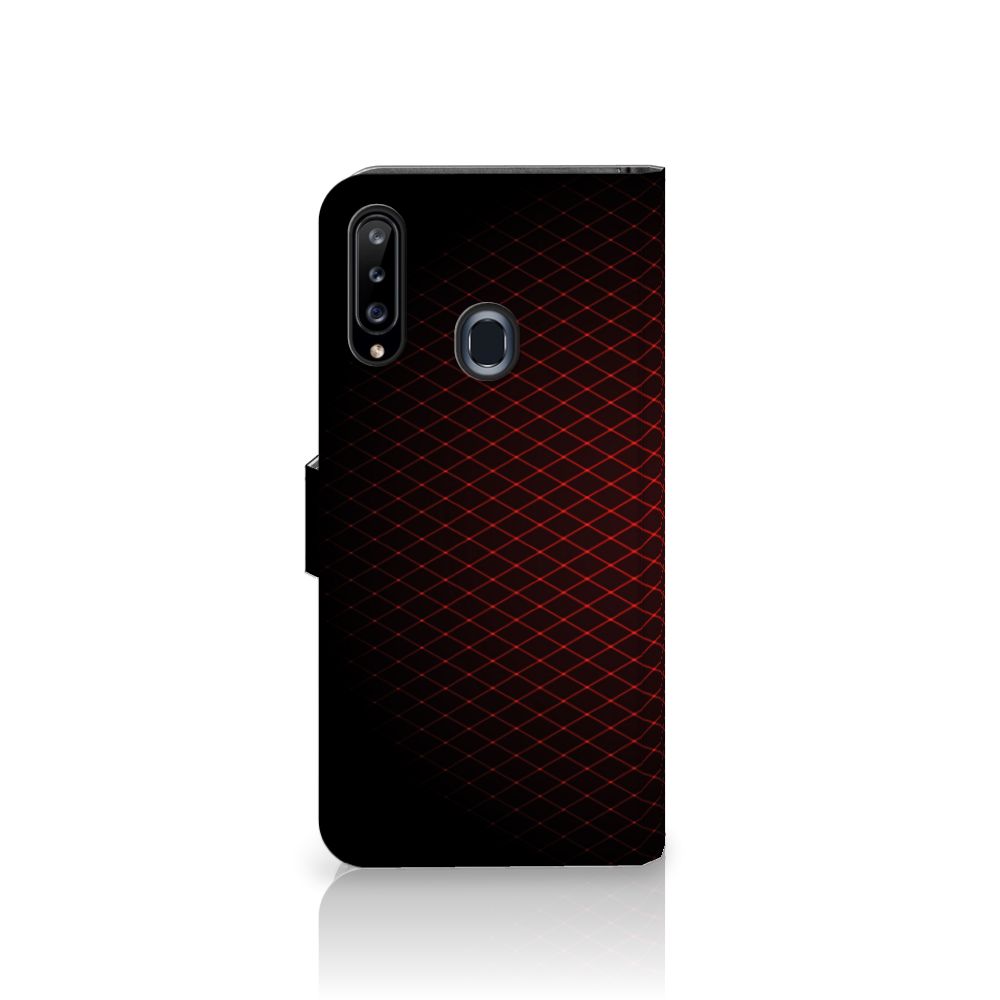 Samsung Galaxy A20s Telefoon Hoesje Geruit Rood