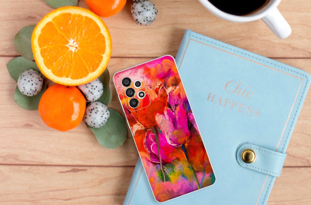 Hoesje maken Samsung Galaxy A73 5G Tulips B2C Telecom