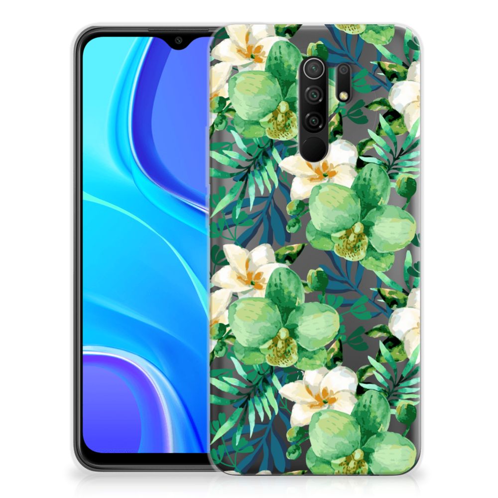 Xiaomi Redmi 9 TPU Case Orchidee Groen B2C Telecom