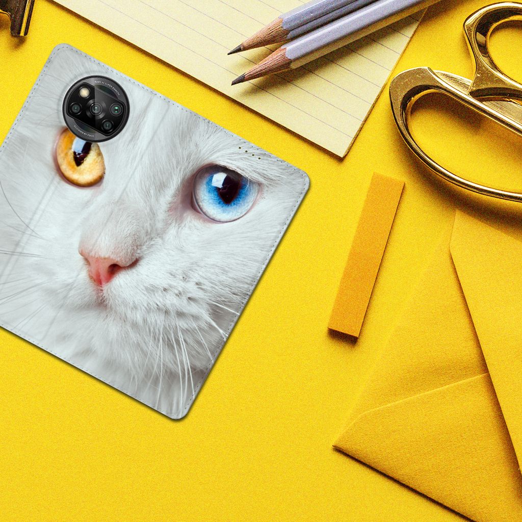Xiaomi Poco X3 Pro | Poco X3 Hoesje maken Witte Kat - B2C Telecom