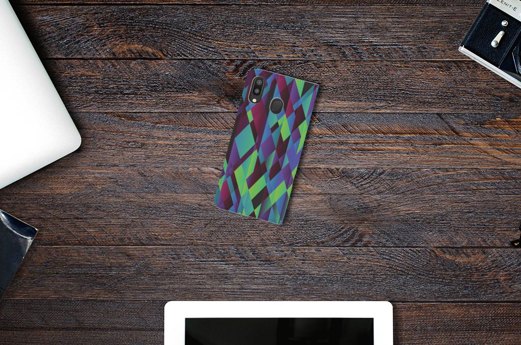 Samsung Galaxy M20 Stand Case Abstract Green Blue