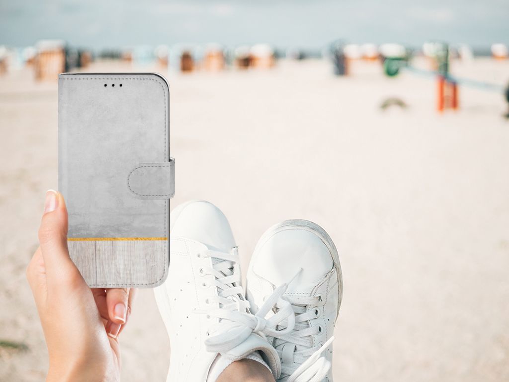 Apple iPhone 11 Book Style Case Wood Concrete
