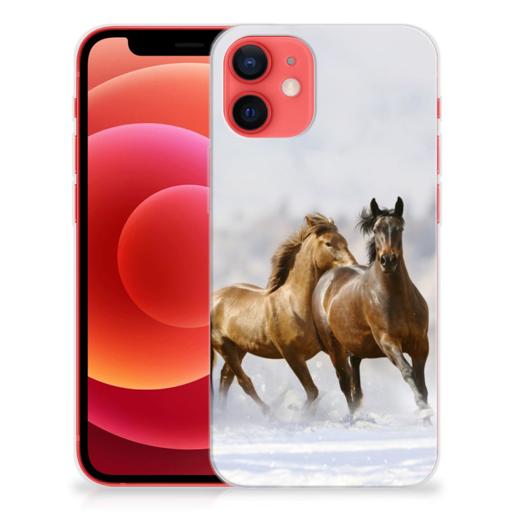 iPhone 12 Mini TPU Hoesje Paarden B2C Telecom