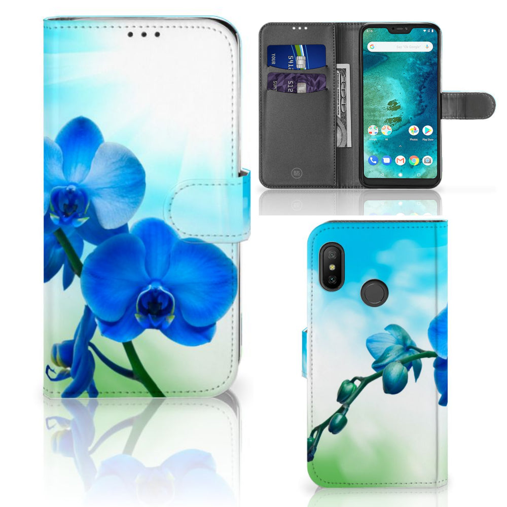 Xiaomi Mi A2 Lite Hoesje Orchidee Blauw - Cadeau voor je Moeder