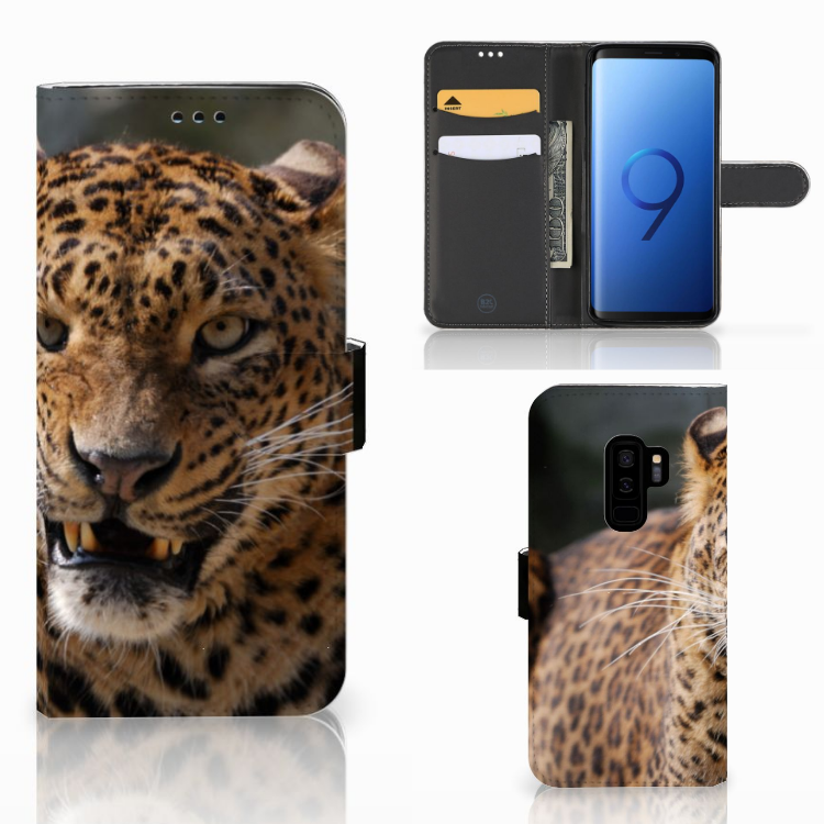 Samsung Galaxy S9 Plus Telefoonhoesje met Pasjes Luipaard