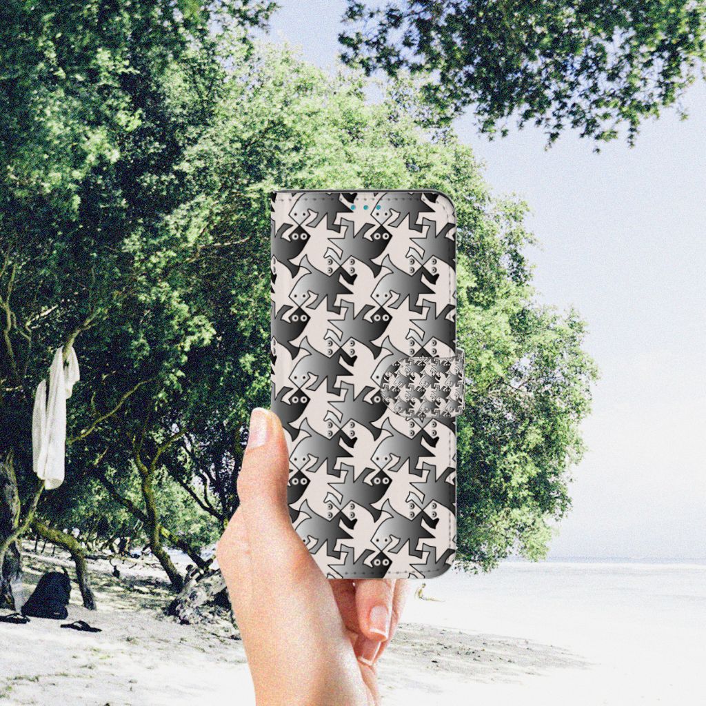 Samsung Galaxy A73 5G Telefoonhoesje met Pasjes Salamander Grey