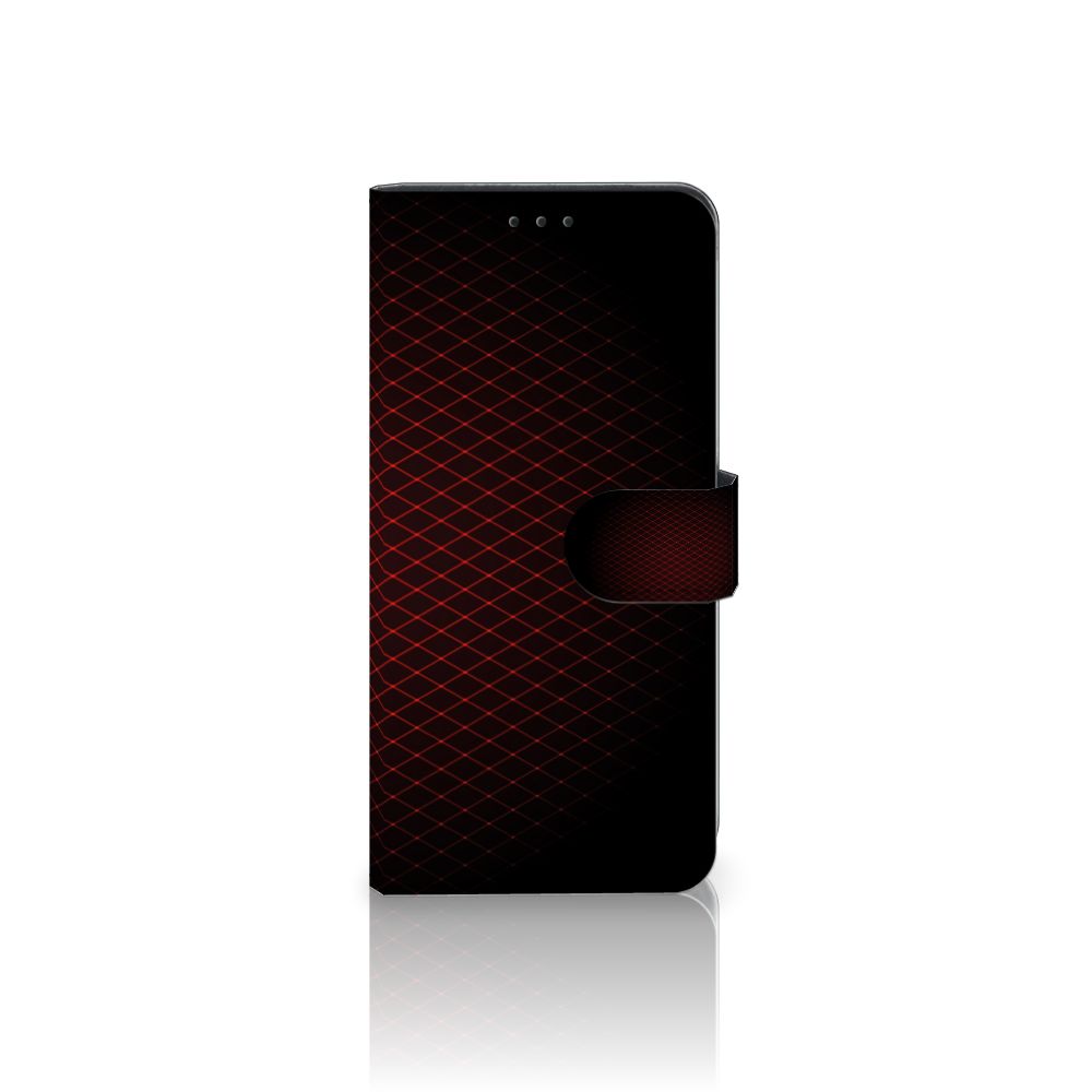 Huawei P40 Pro Telefoon Hoesje Geruit Rood met geometrisch design en sluitlipje