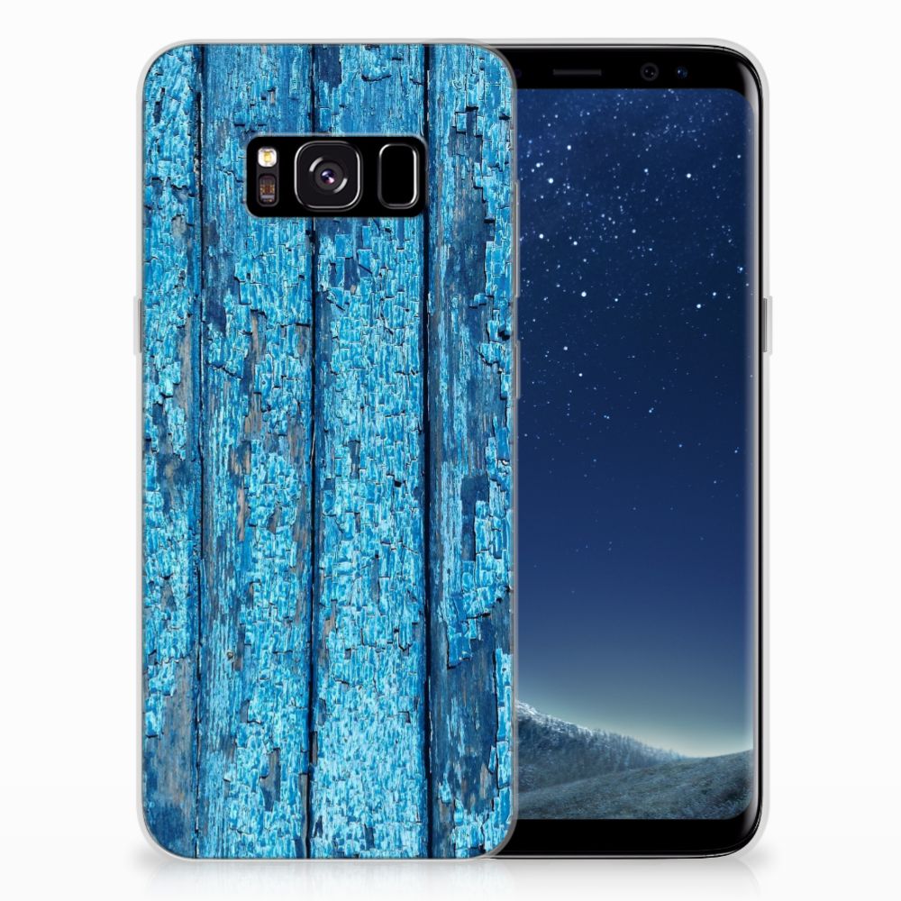 Samsung Galaxy S8 Bumper Hoesje Wood Blue