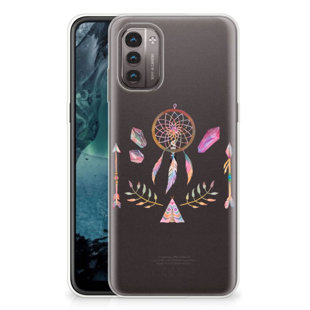 Nokia G21 | G11 Telefoonhoesje met Naam Boho Dreamcatcher