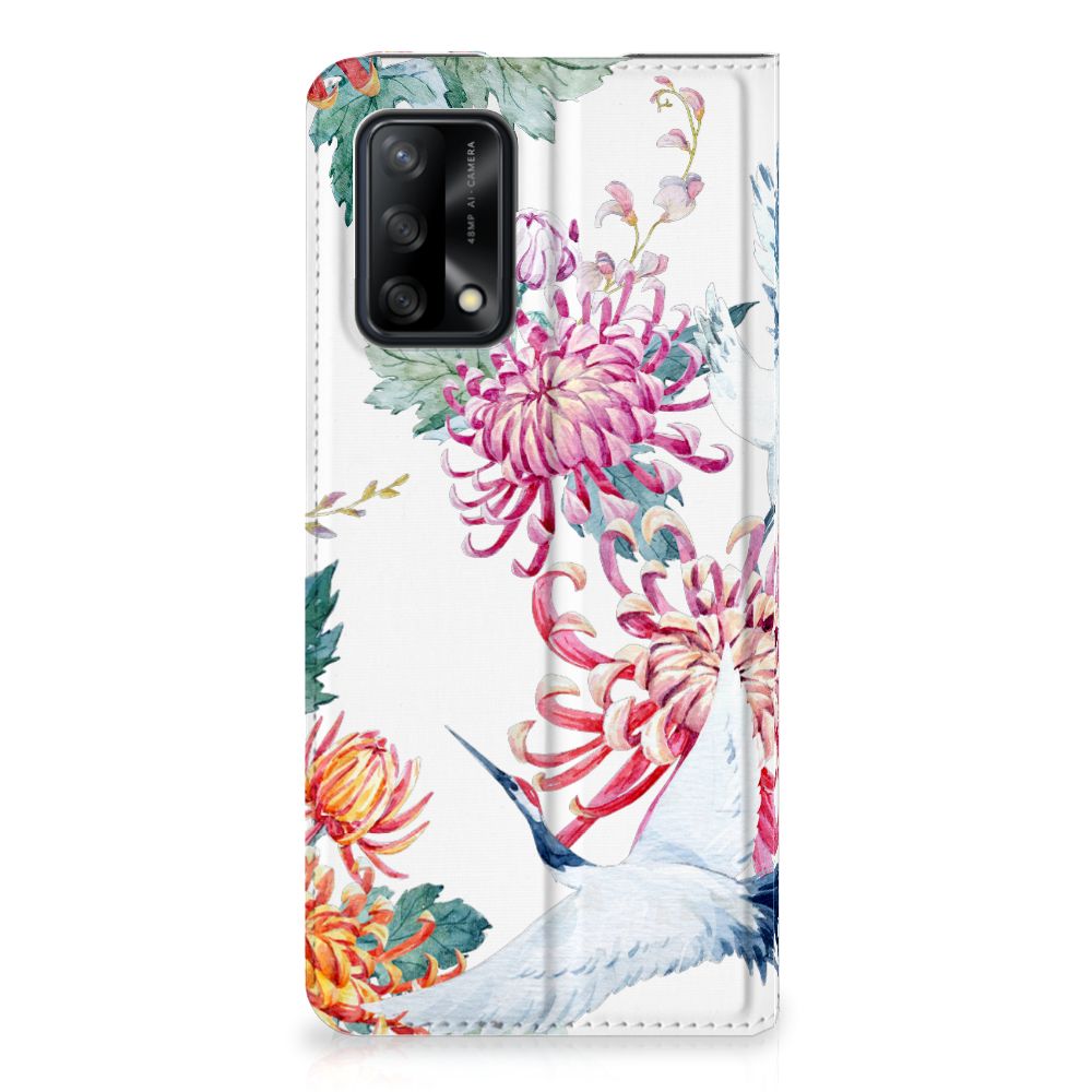 OPPO A74 4G Hoesje maken Bird Flowers - B2C Telecom