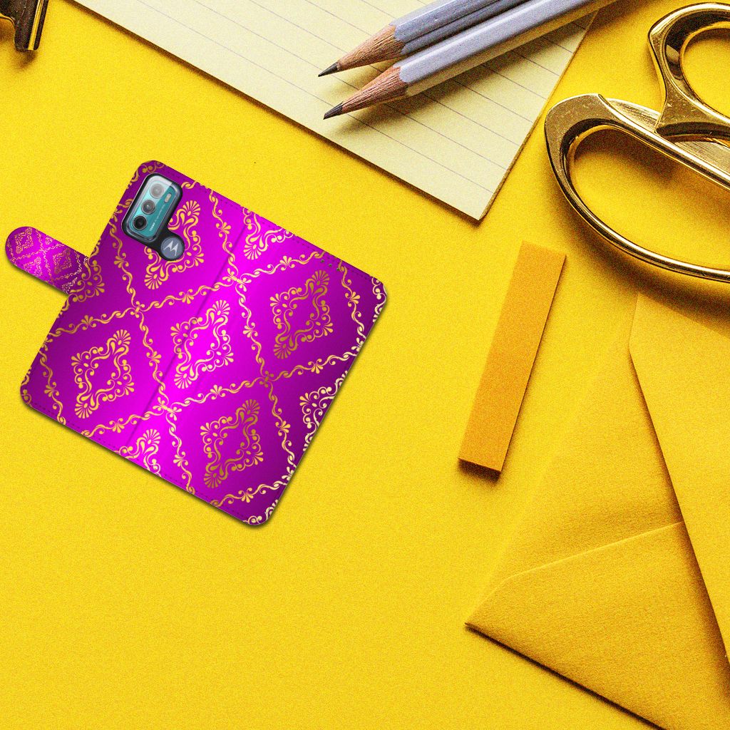 Wallet Case Motorola Moto G60 Barok Roze