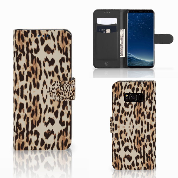 Samsung Galaxy S8 Telefoonhoesje met Pasjes Leopard