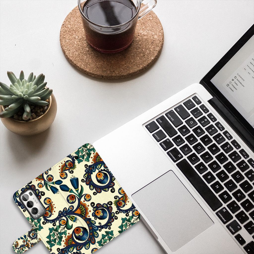 Wallet Case OPPO Find X3 Neo 5G Barok Flower