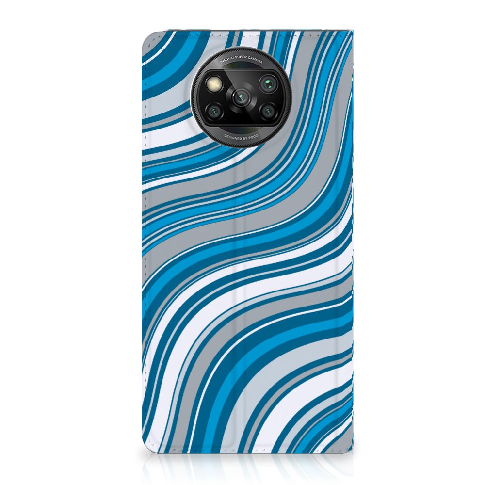 Xiaomi Poco X3 Pro | Poco X3 Hoesje met Magneet Waves Blue - B2C Telecom