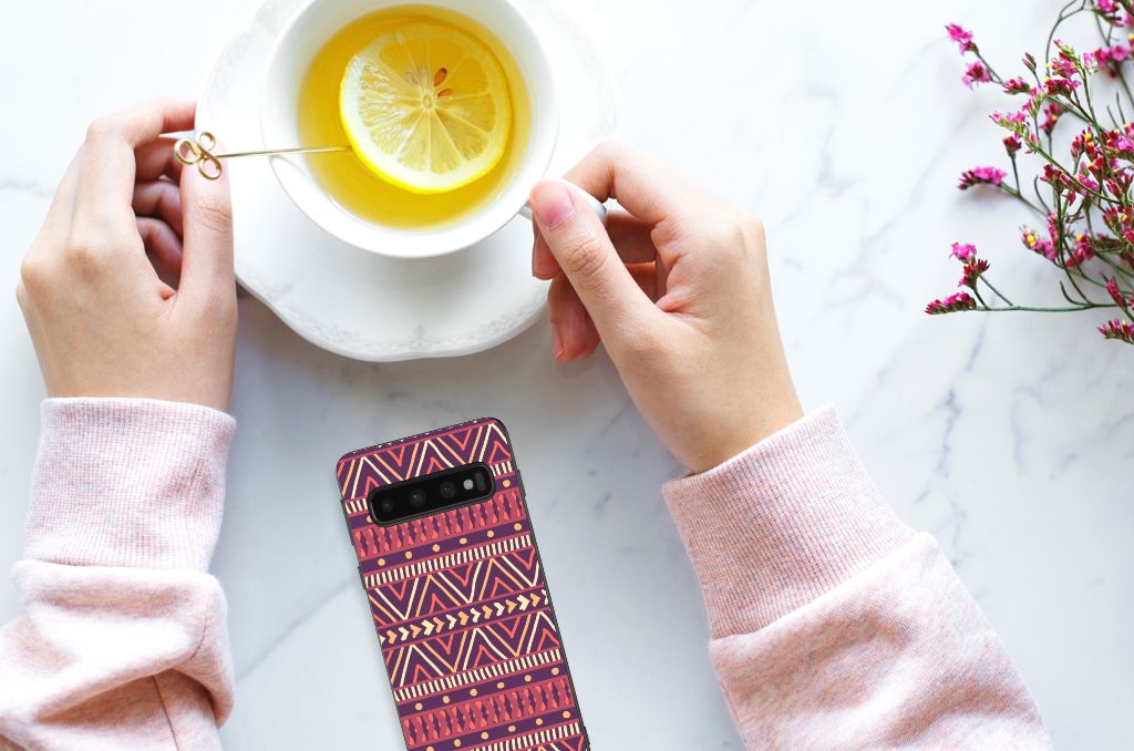 Samsung Galaxy S10 Bumper Case Aztec Paars B2C Telecom