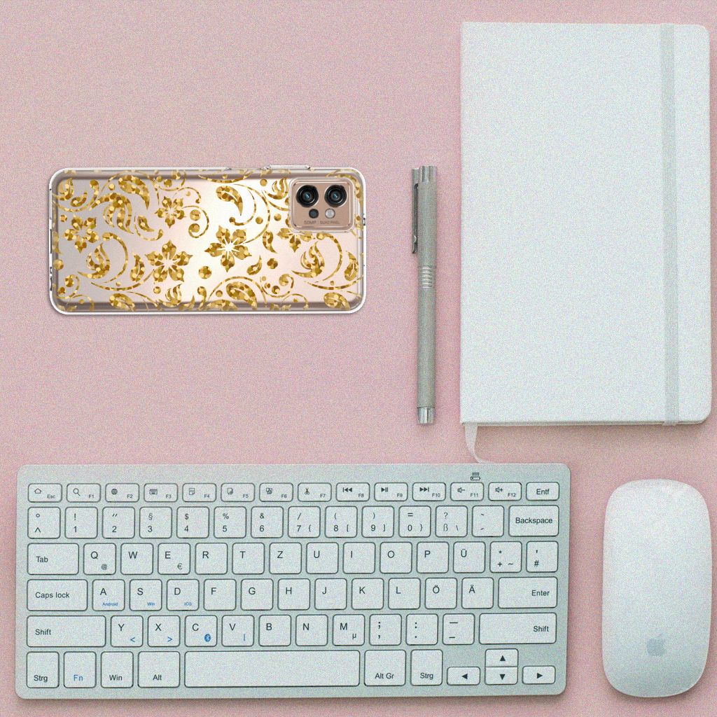 Motorola Moto G32 TPU Case Gouden Bloemen B2C Telecom