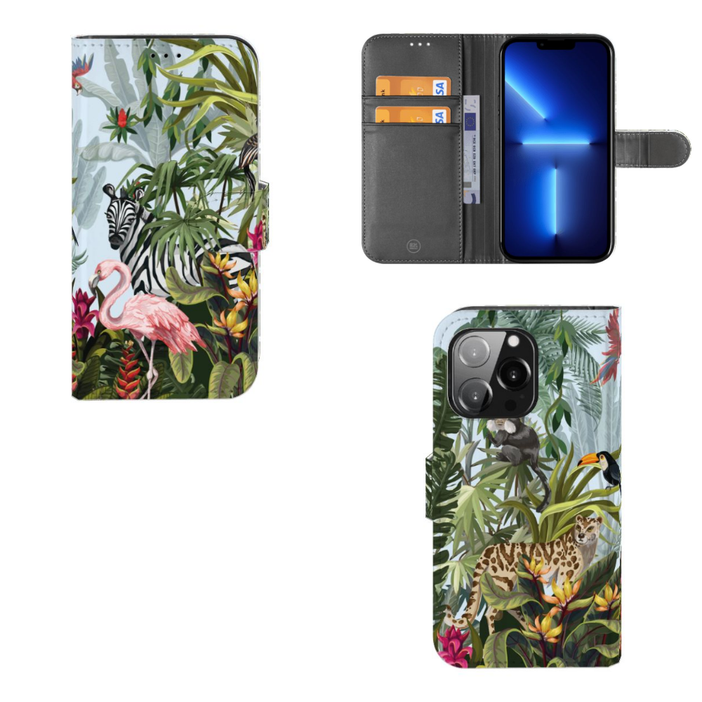 Telefoonhoesje met Pasjes voor iPhone 13 Pro Jungle