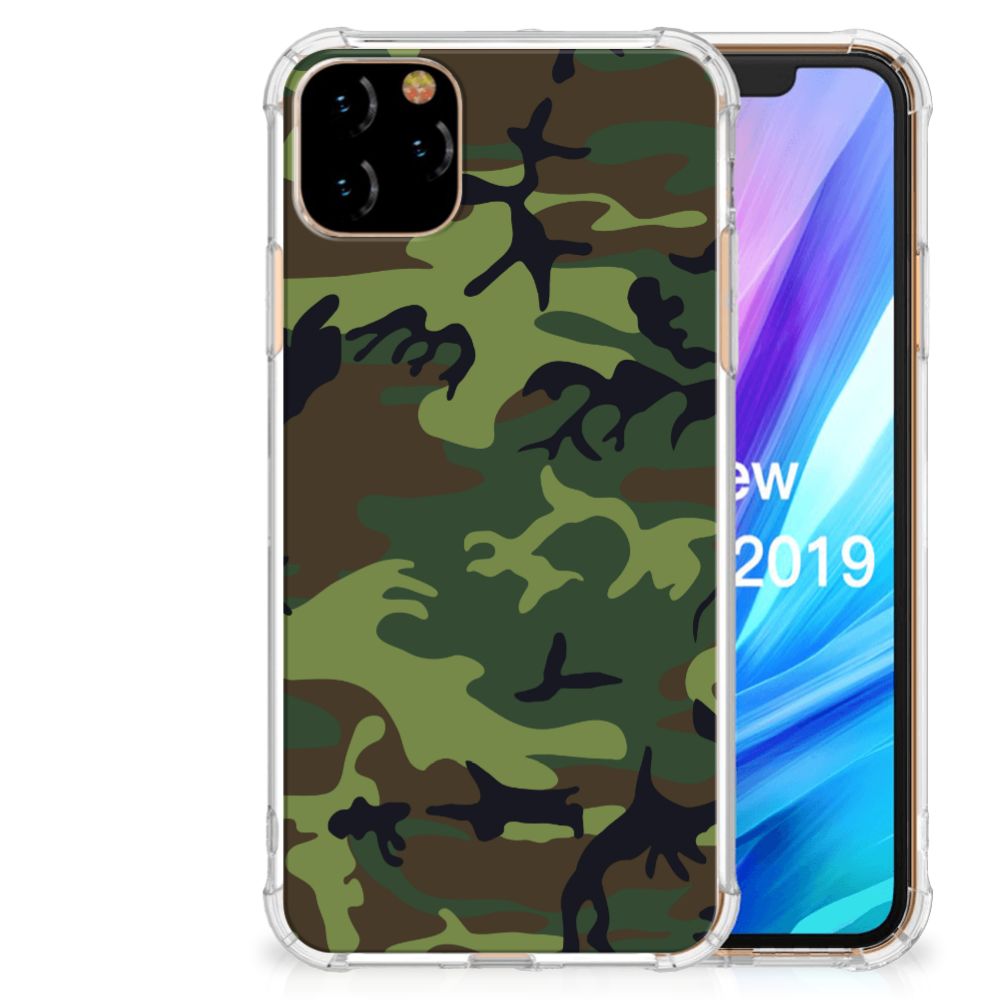 Apple iPhone 11 Pro Max Doorzichtige Silicone Hoesje Army Dark
