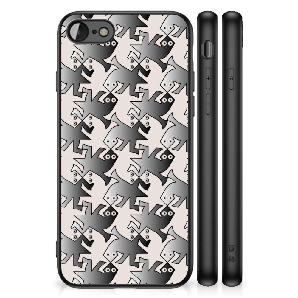 iPhone SE 2022 | SE 2020 | 7/8 Dierenprint Telefoonhoesje Salamander Grey met een uniek dierenpatroon.