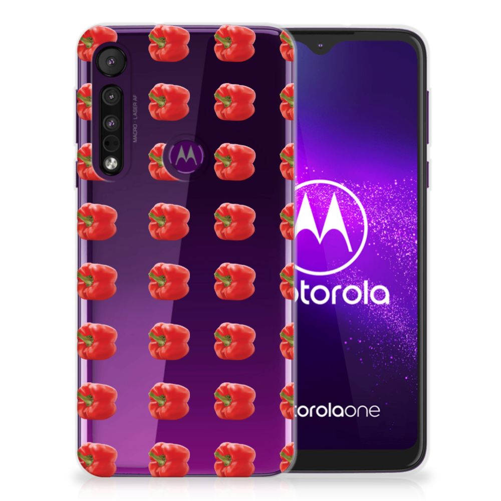 Motorola One Macro Siliconen Case Paprika Red