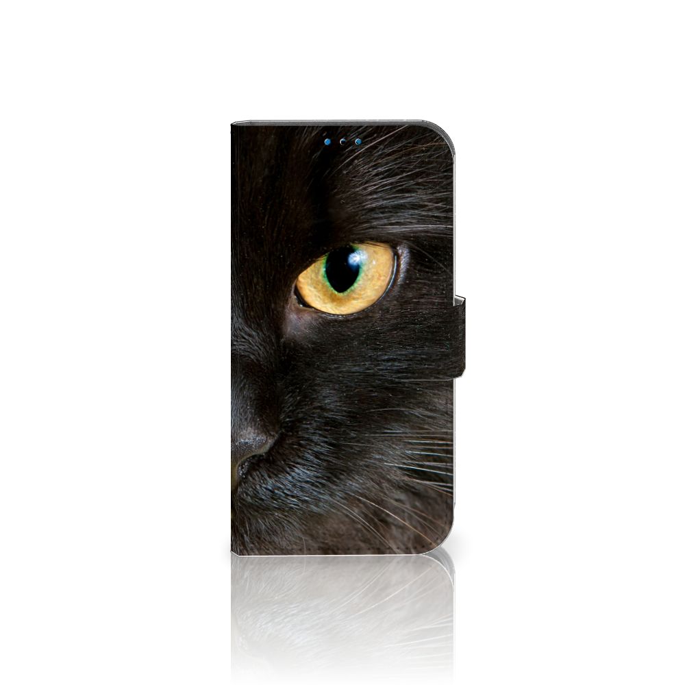 iPhone 14 Pro Telefoonhoesje met Pasjes Zwarte Kat