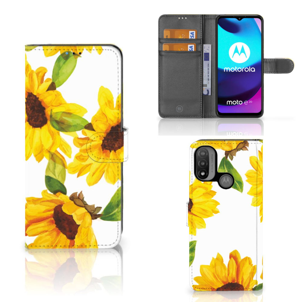 Hoesje voor Motorola Moto E20 | E30 | E40 Zonnebloemen