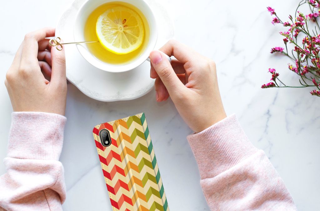 Huawei Y5 (2019) Hoesje met Magneet Zigzag Multi Color - B2C Telecom