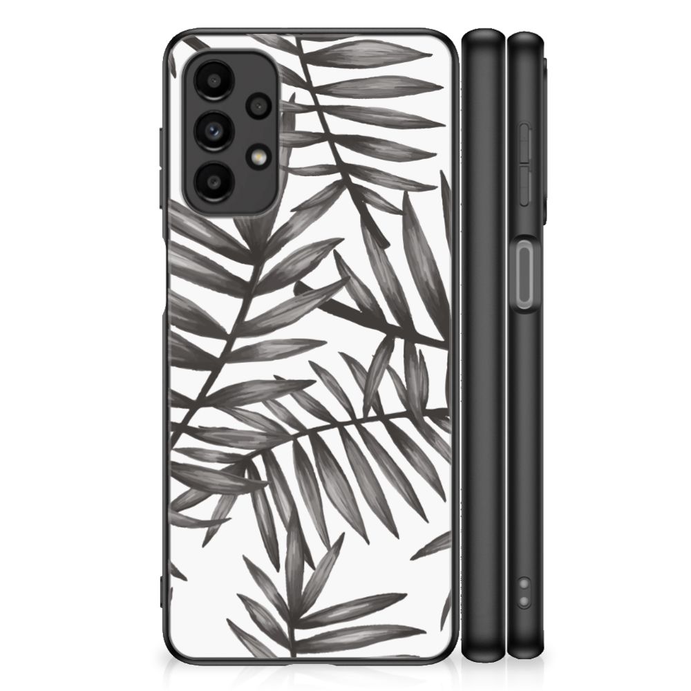 Samsung Galaxy A13 4G Bloemen Hoesje Leaves Grey B2C Telecom